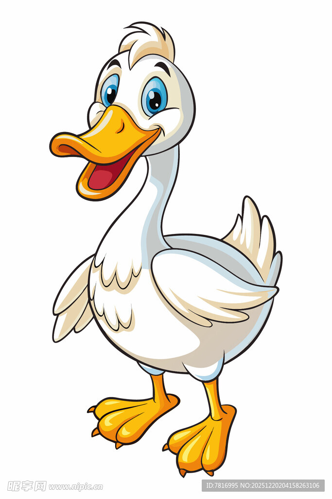 可爱卡通白鸭子