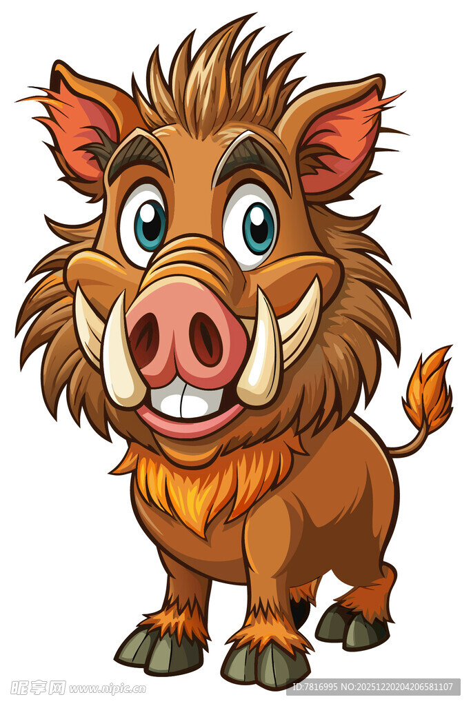 可爱卡通小野猪形象