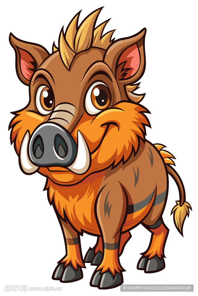可爱卡通野猪形象
