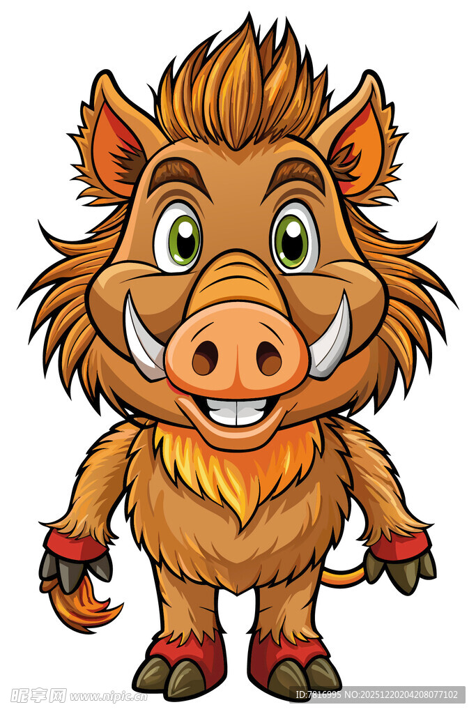 可爱卡通小野猪形象