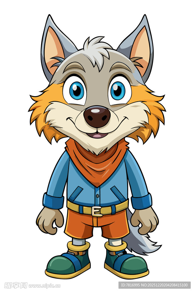 可爱卡通狼形象