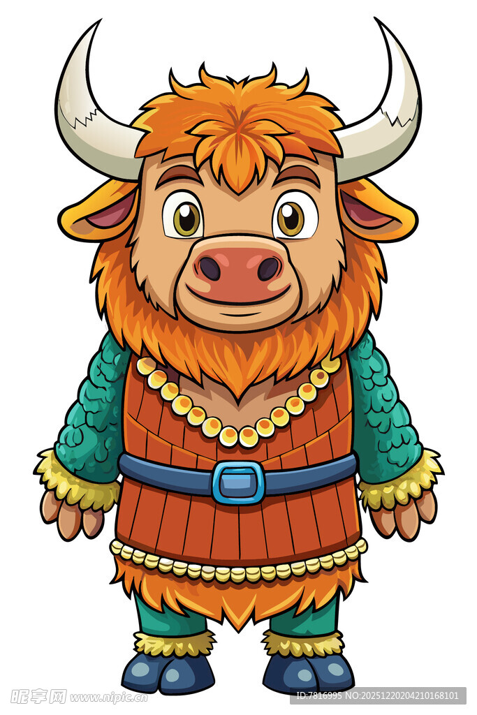 卡通牦牛勇士形象