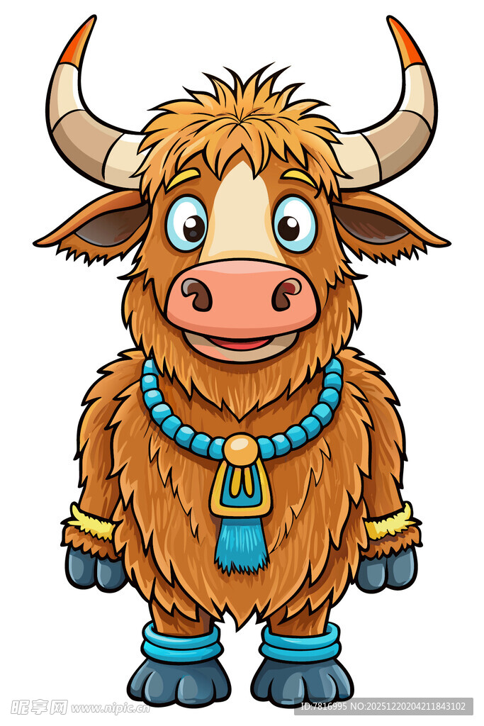 可爱牦牛卡通形象