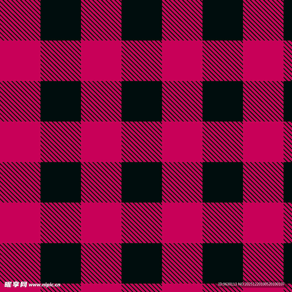 粉黑格子图案背景