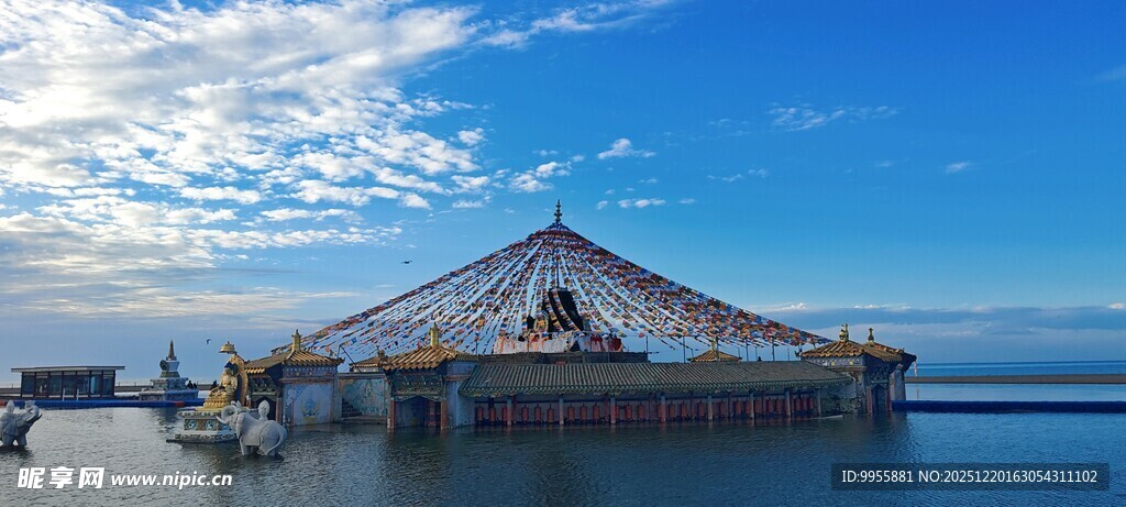 甘肃青海环线海滨码头建筑风景