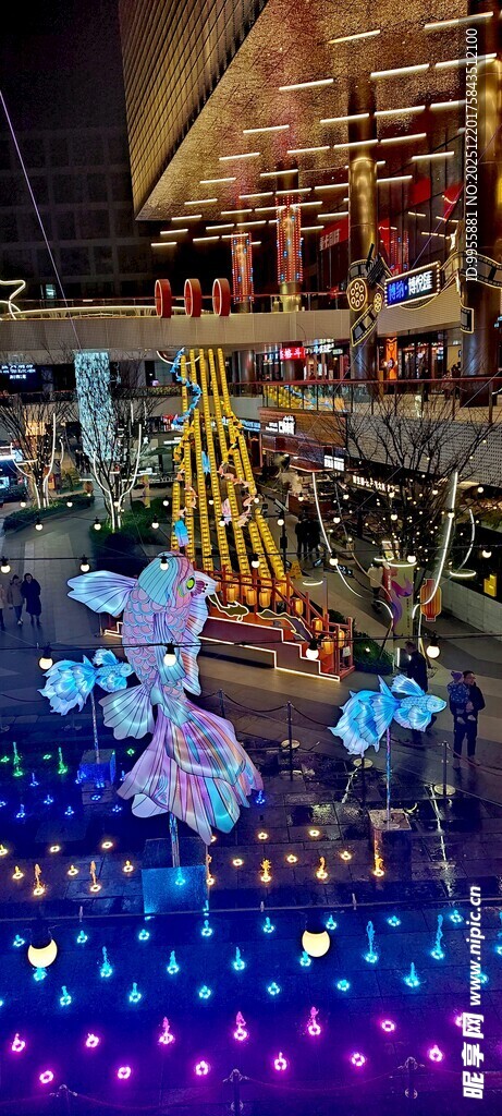 美食美味街道璀璨灯光装饰景观