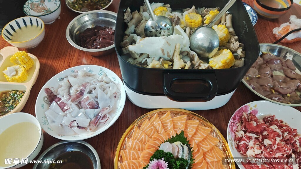 美食美味丰盛火锅食材大集合