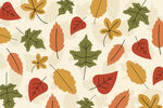 秋季多彩树叶无缝图案