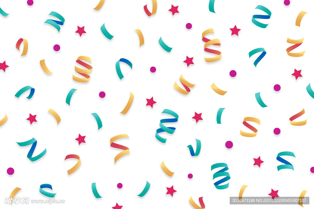 五彩纸屑彩带无缝图案
