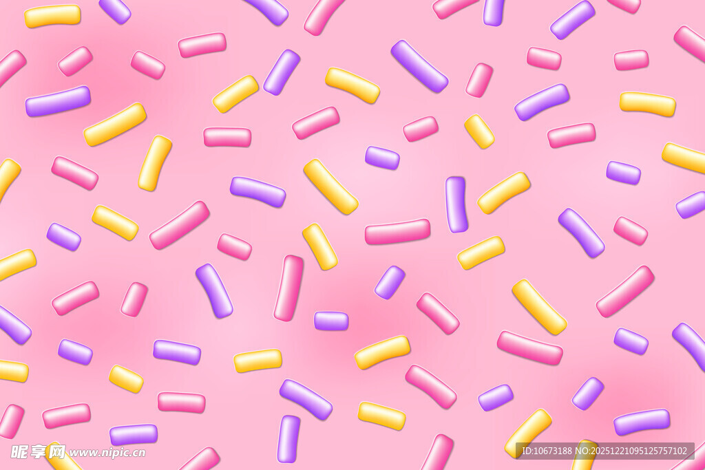 粉色背景的彩色糖屑图案