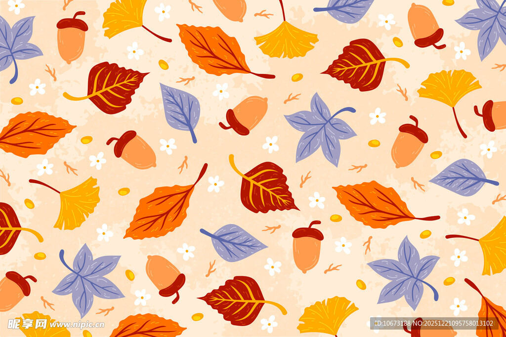 秋季落叶花卉图案背景