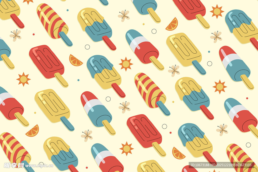 多彩冰淇淋图案背景