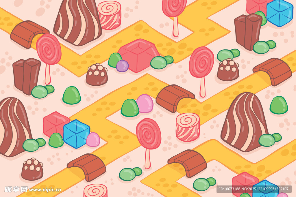 缤纷糖果图案背景