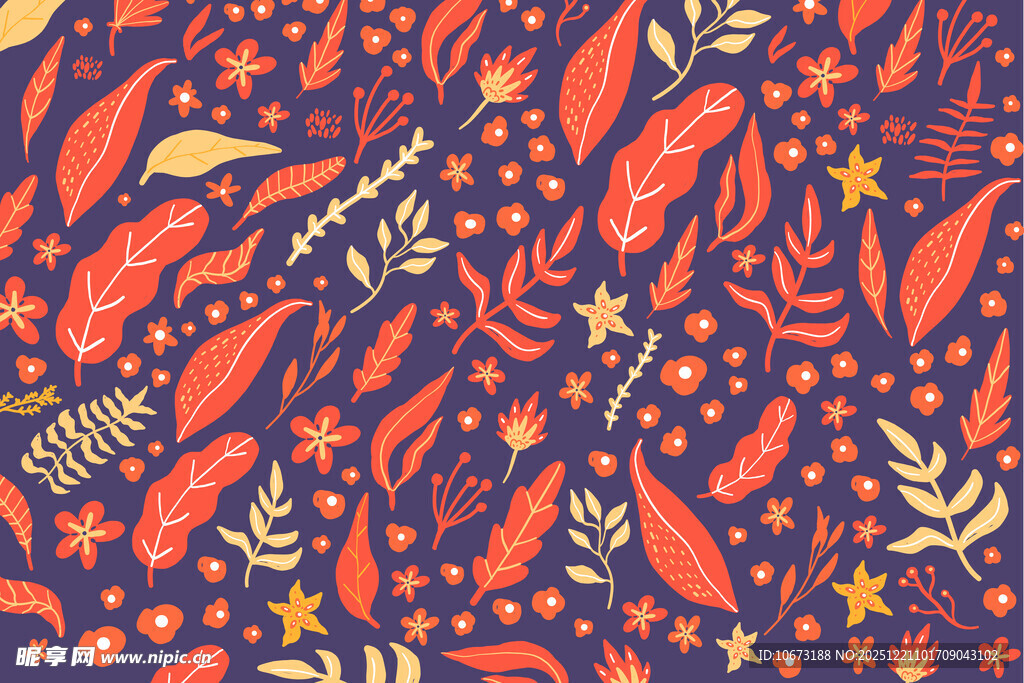 多彩辣椒花卉图案背景