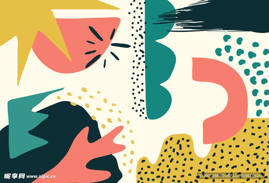 抽象多彩几何图案艺术画