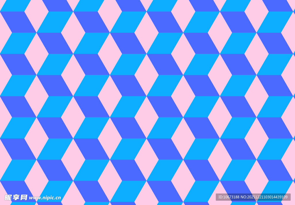 蓝粉几何菱形图案背景