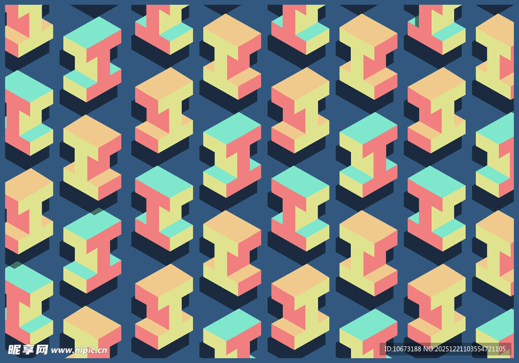 多彩立体几何图案背景