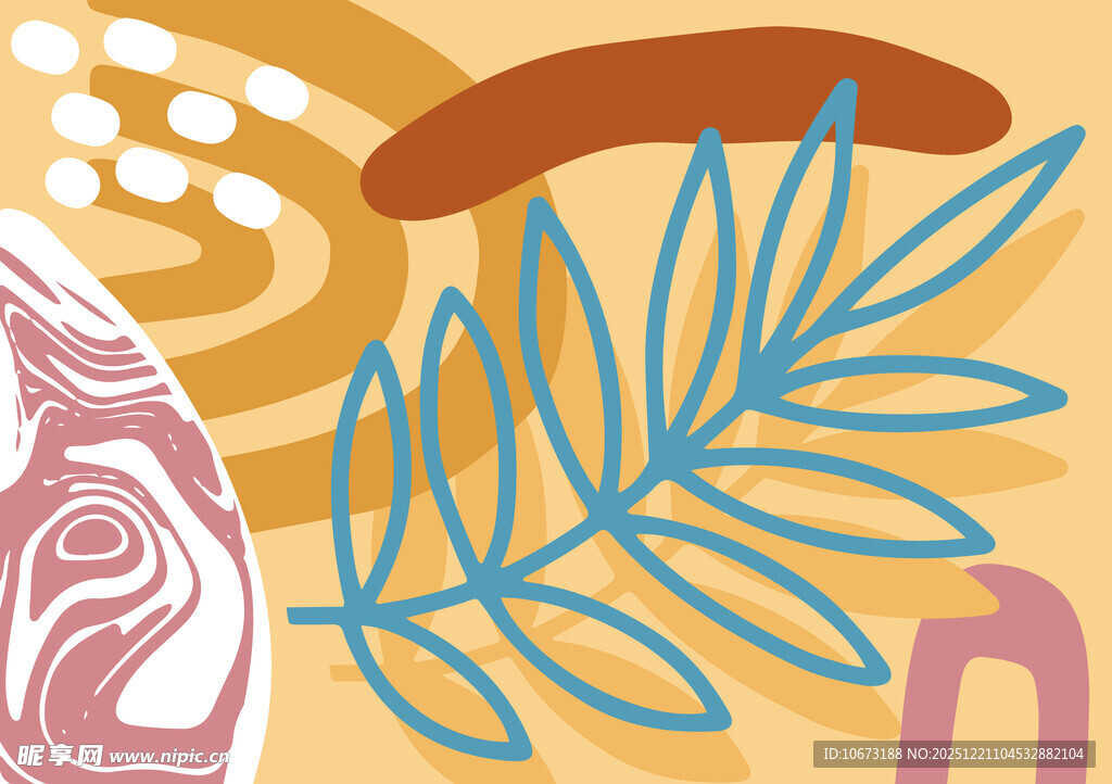 抽象植物图案装饰元素