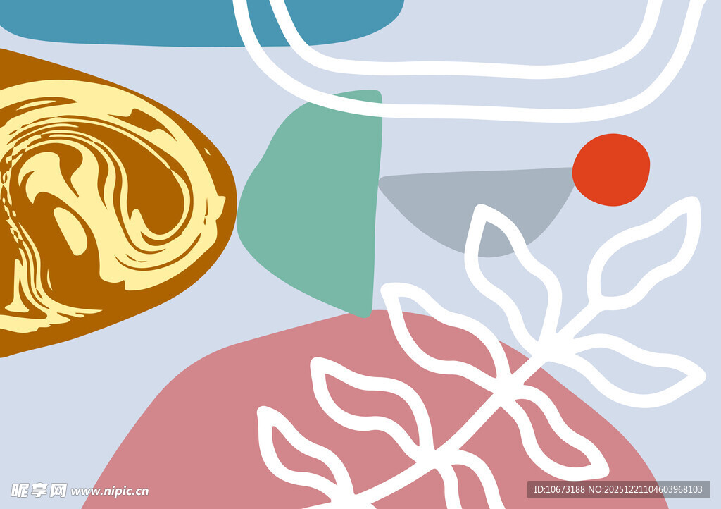 抽象几何植物图案艺术画