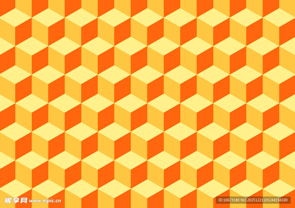橙色立体几何图案背景