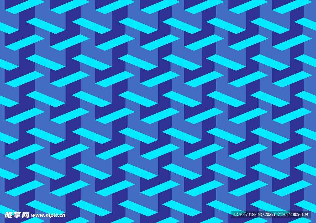 蓝色几何立体图案纹理