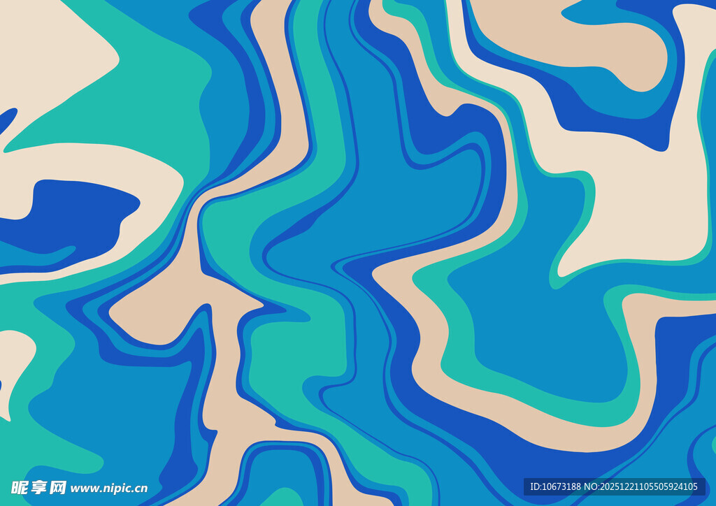 蓝绿渐变抽象流体图案