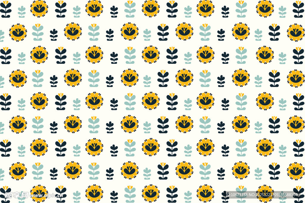 向日葵图案的清新背景图