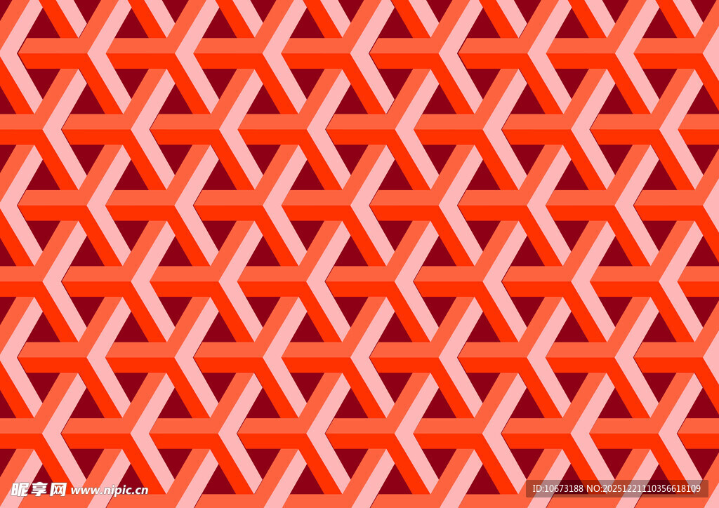 橙红色几何编织纹理图案