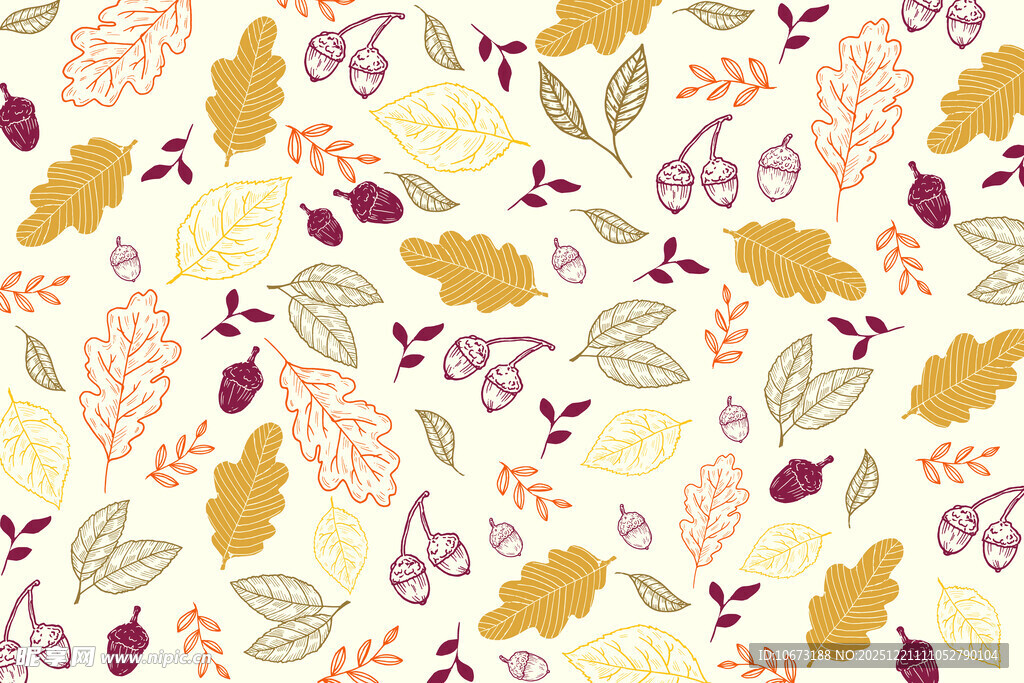 秋季植物花卉图案背景