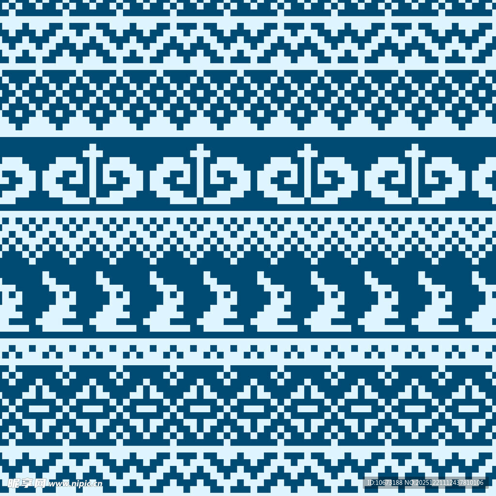 蓝白北欧风针织图案纹理