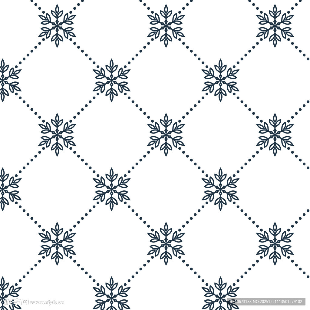 蓝白雪花几何图案纹理