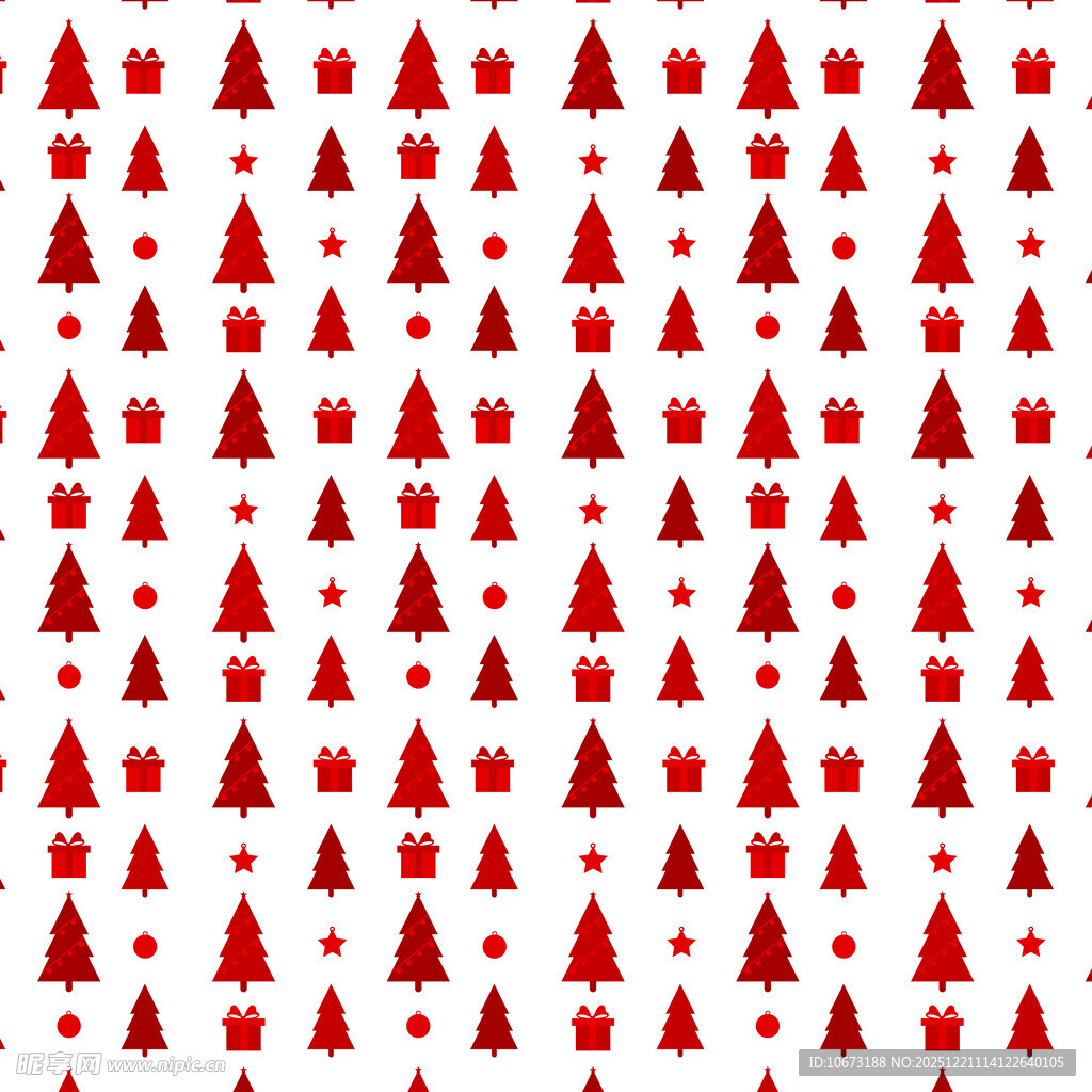 红色圣诞树图案背景