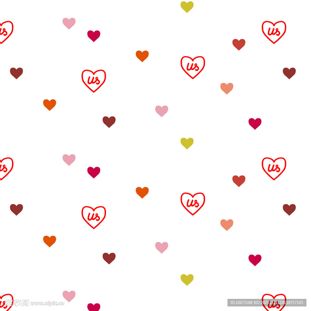 多彩心形图案背景