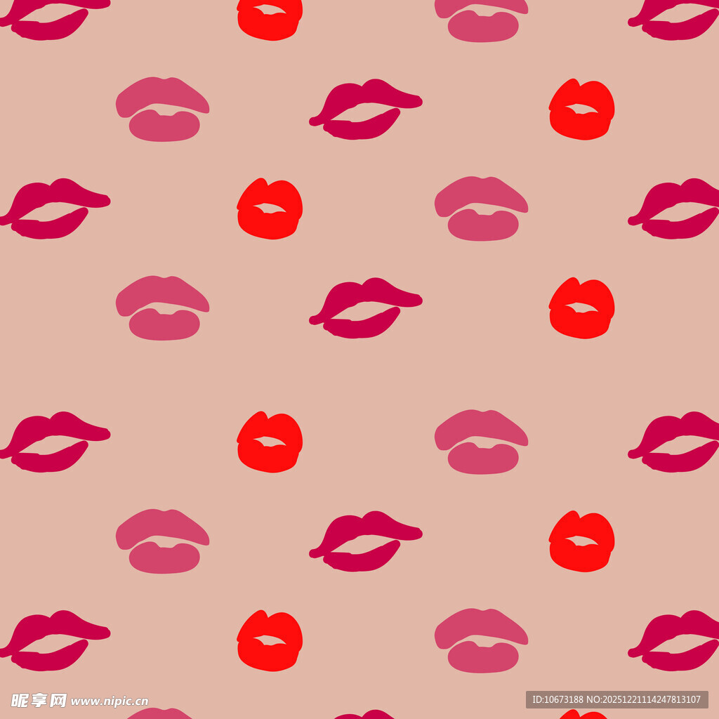 多彩嘴唇图案背景