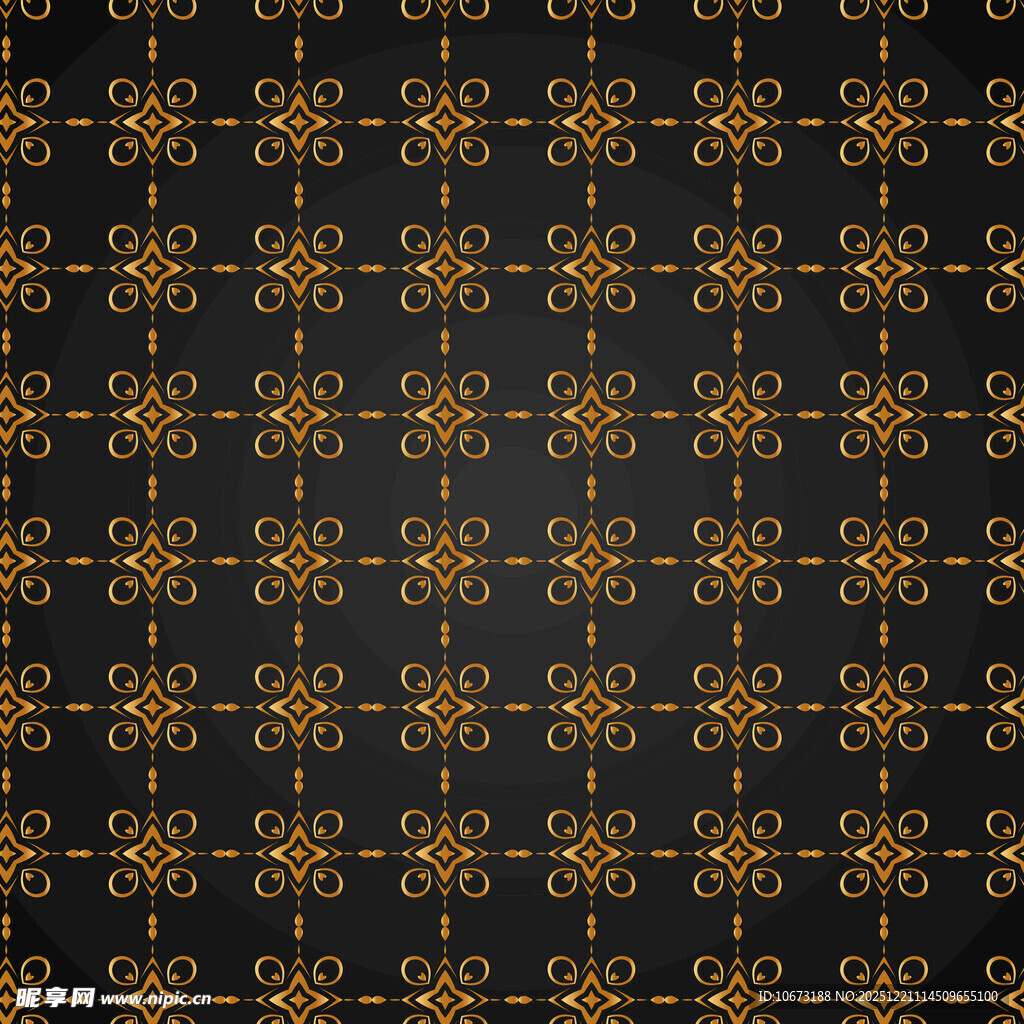 黑色底金色几何花纹图案