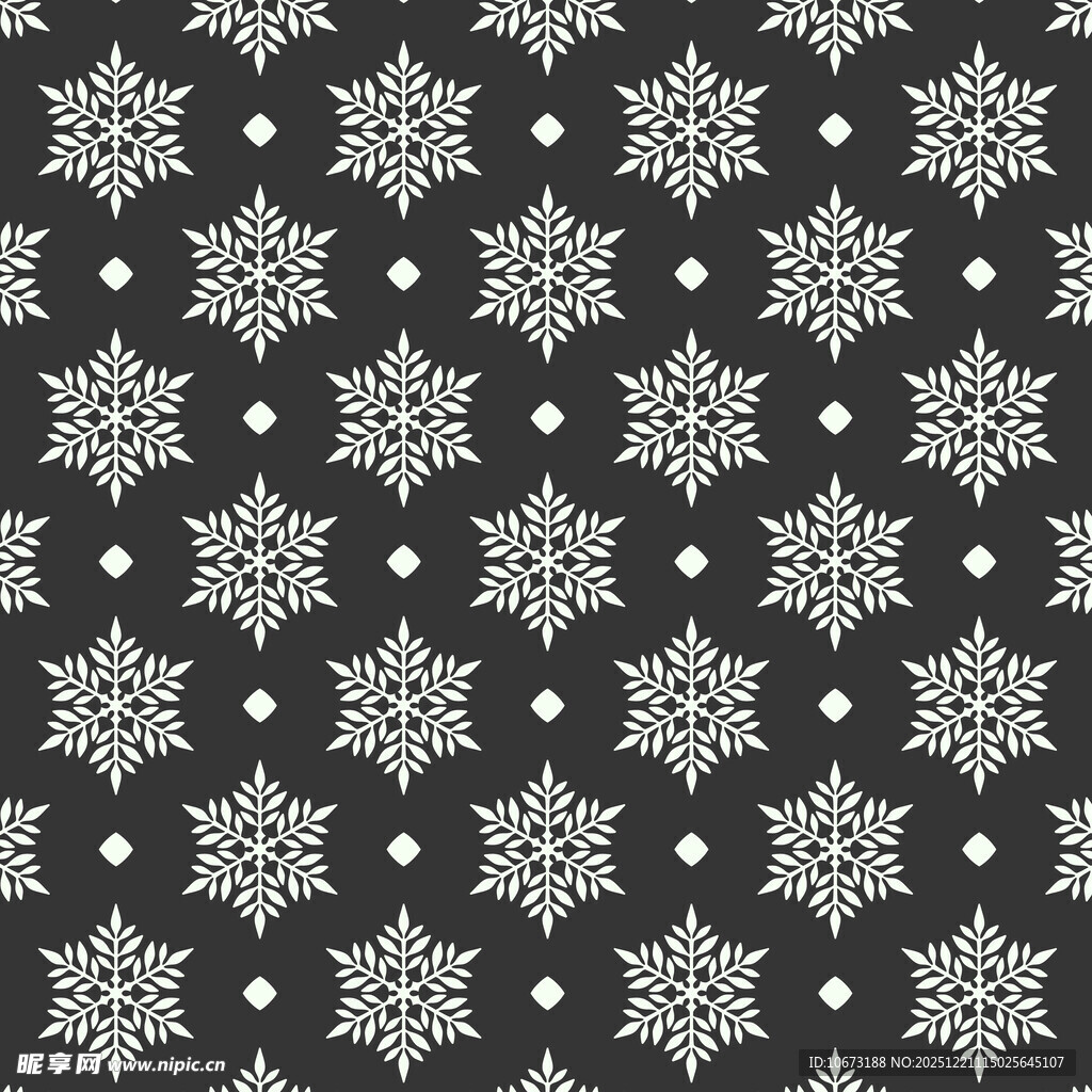 黑色底雪花图案纹理背景