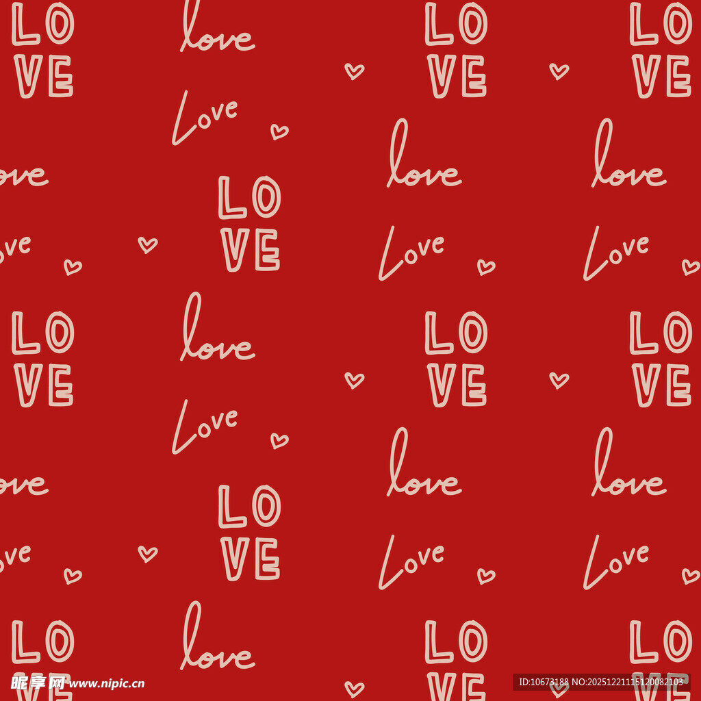 红色爱心LOVE图案背景