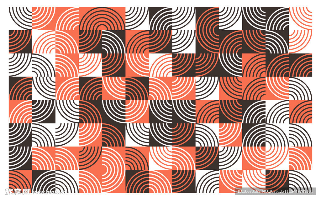 几何图案彩色圆形拼接