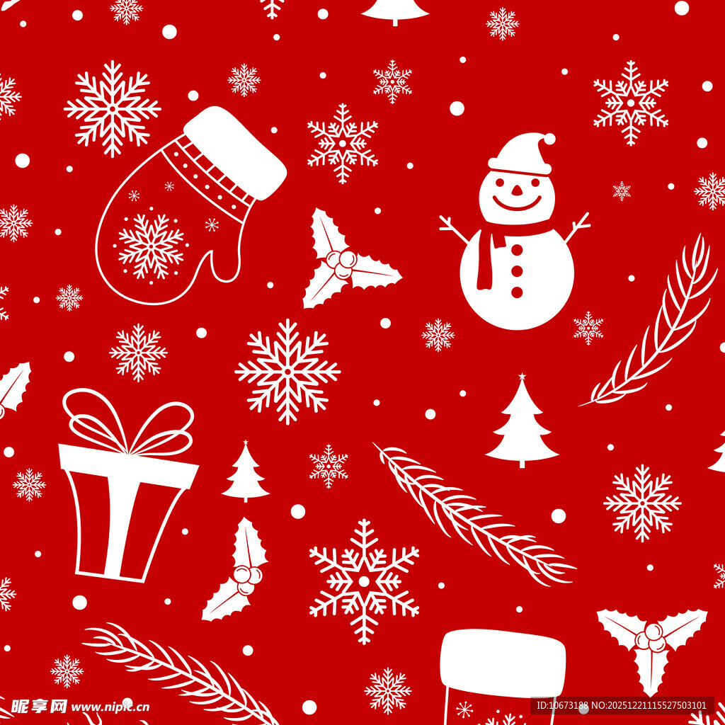 圣诞节日元素红色背景图