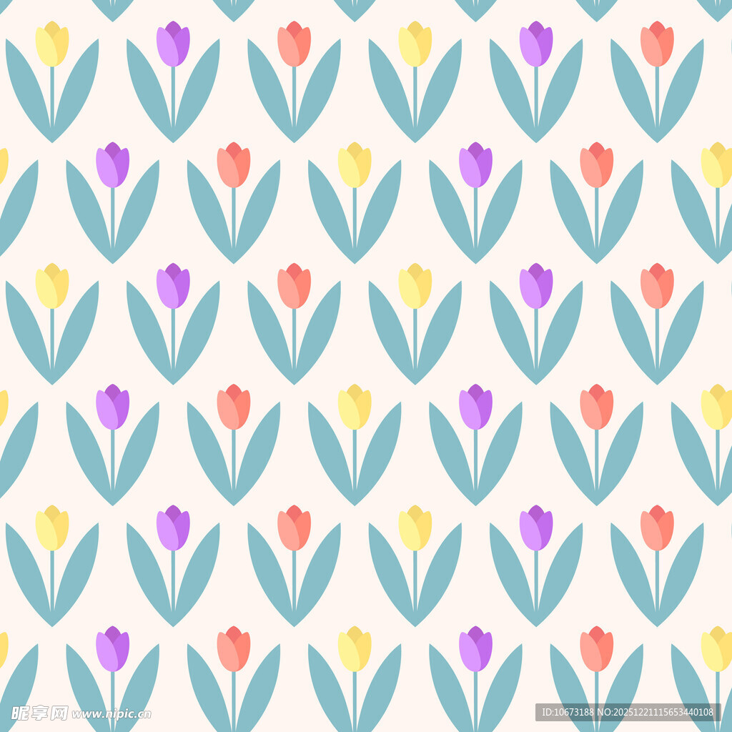 清新郁金香花卉图案背景