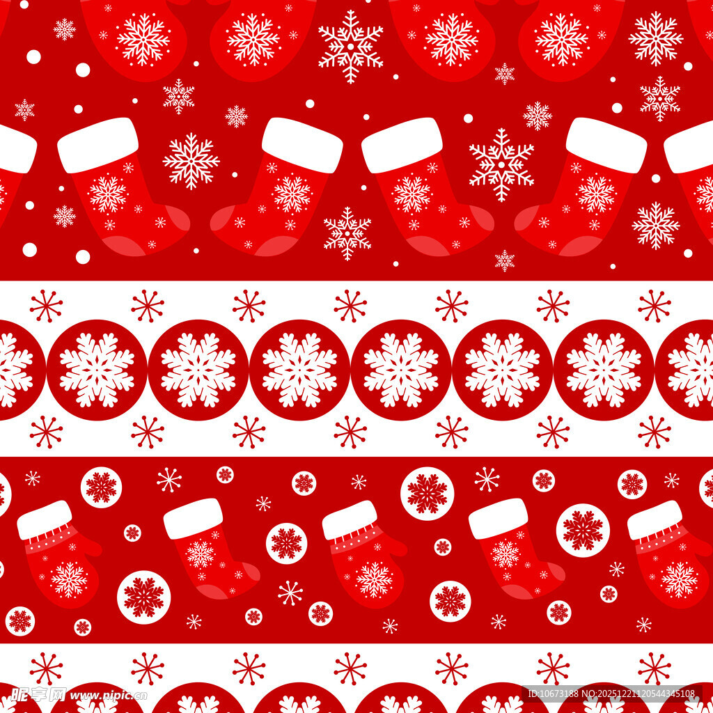 圣诞主题红色雪花图案背景