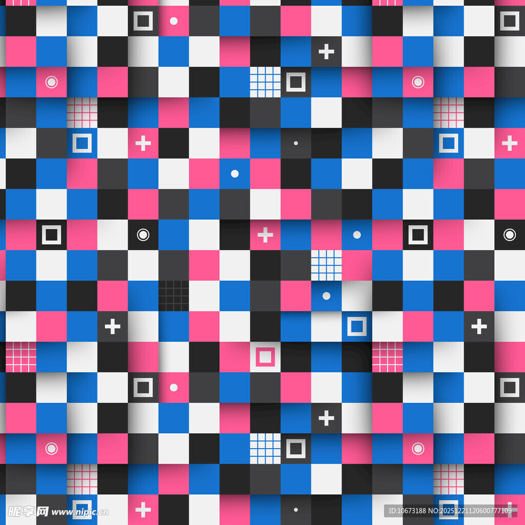 多彩方块几何图案背景