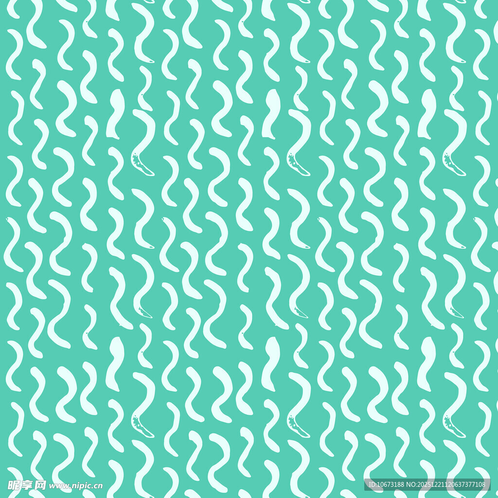 薄荷绿波浪纹无缝图案