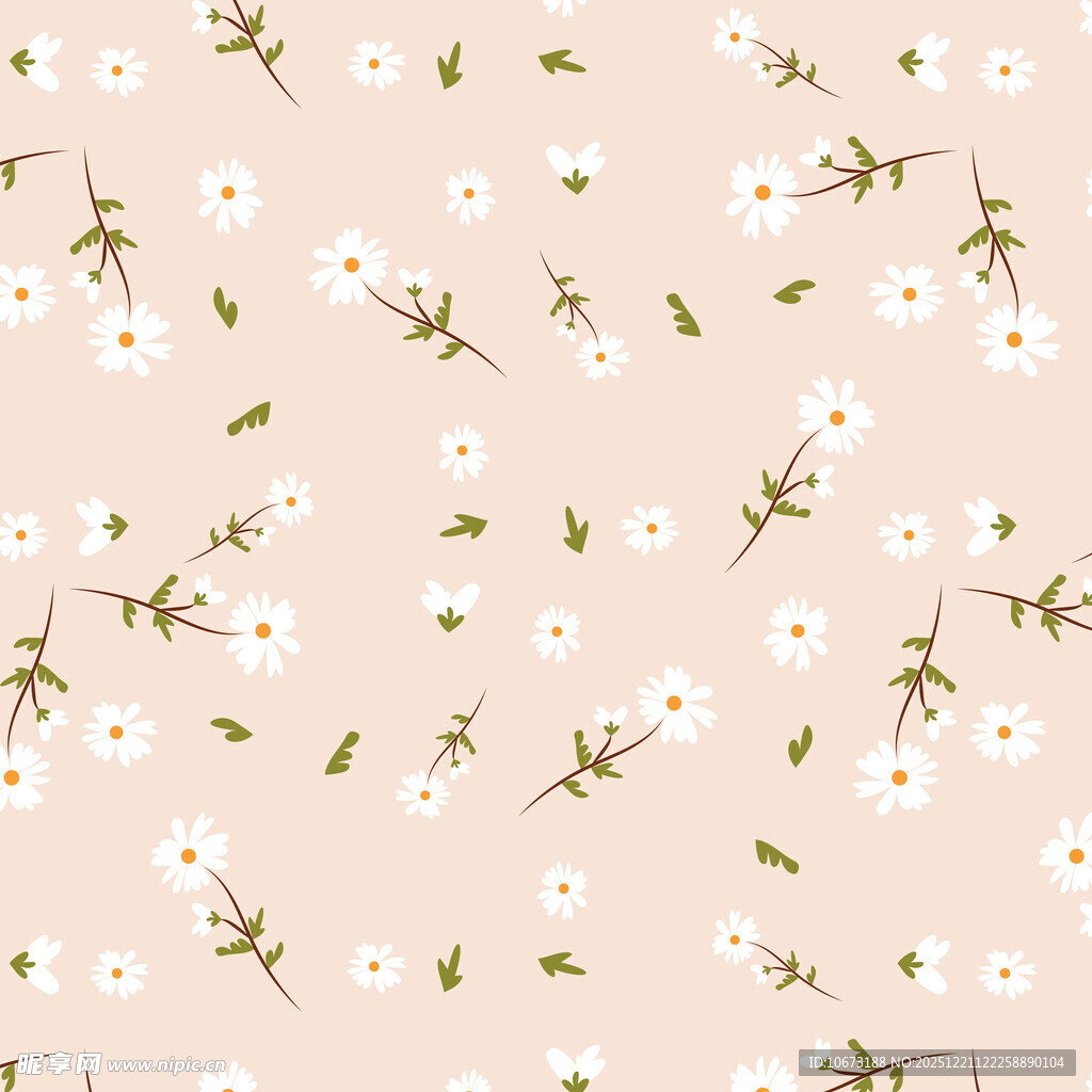 小雏菊花卉图案背景