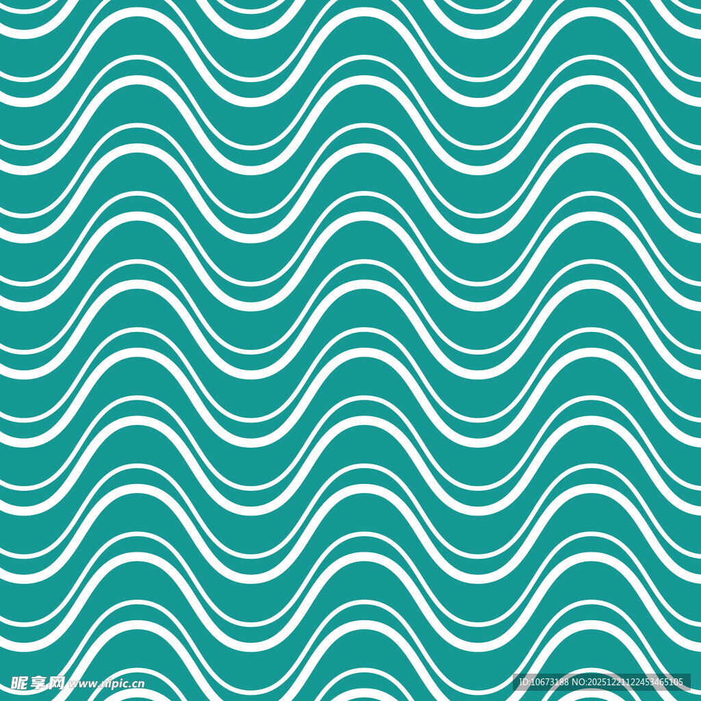 蓝绿色波浪纹无缝图案