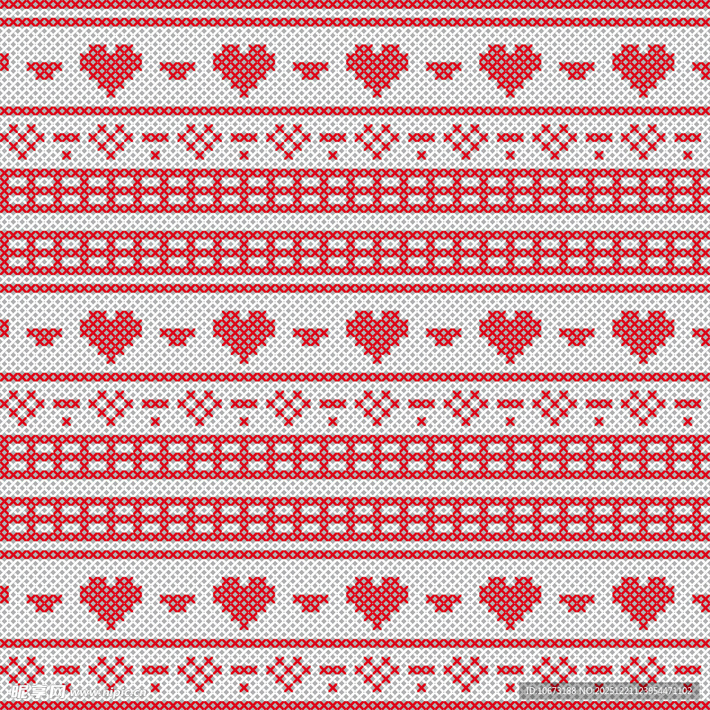 爱心图案无缝拼接纹理