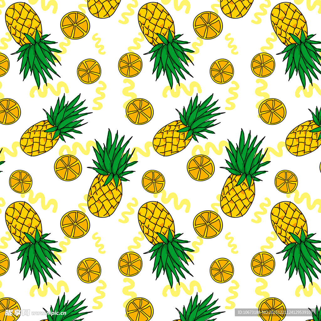 菠萝图案背景 