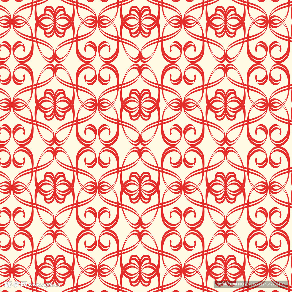 红色中式传统花纹图案