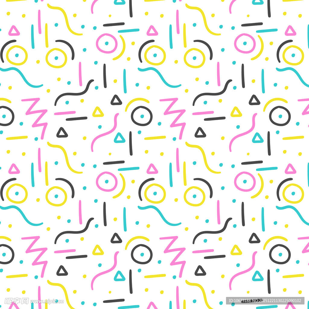 多彩几何线条抽象图案