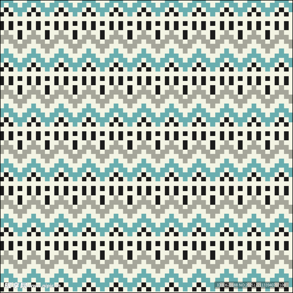 几何波浪纹图案设计